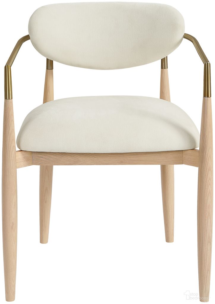 The appearance of Riccio Performance Fabric Upholstered Dining Arm Chair Set of 2 In Cream and Stained Natural designed by Meridian in the modern / contemporary interior design. This cream/stained natural piece of furniture was selected by 1StopBedrooms from Riccio Collection to add a touch of cosiness and style into your home. Sku: 11021Cream-AC. Material: Polyester. Chair Type: Arm Chair.