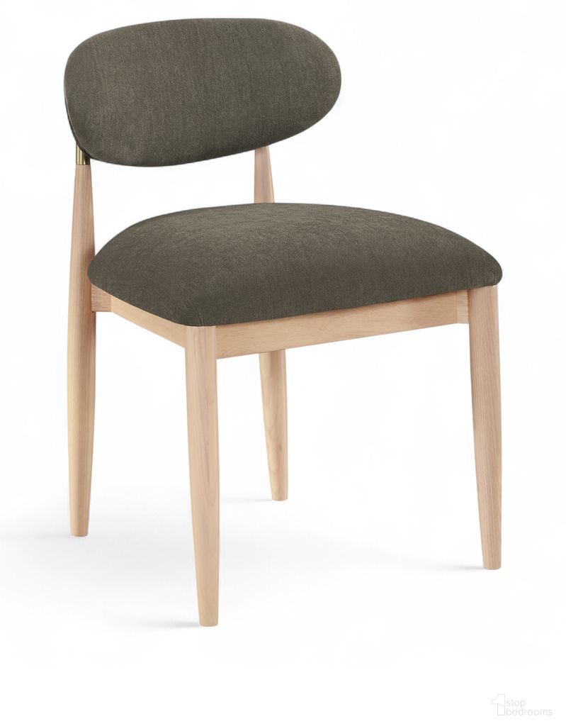 The appearance of Riccio Performance Fabric Upholstered Dining Side Chair Set of 2 In Brown and Stained Natural designed by Meridian in the modern / contemporary interior design. This brown/stained natural piece of furniture  was selected by 1StopBedrooms from Riccio Collection to add a touch of cosiness and style into your home. Sku: 11021Brown-SC. Material: Polyester. Chair Type: Side Chair.
