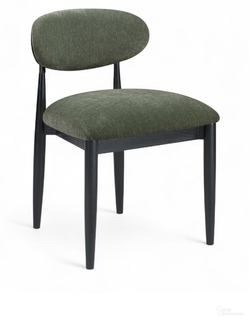 The appearance of Riccio Performance Fabric Upholstered Dining Side Chair Set of 2 In Olive and Stained Black designed by Meridian in the modern / contemporary interior design. This olive/stained black piece of furniture was selected by 1StopBedrooms from Riccio Collection to add a touch of cosiness and style into your home. Sku: 11025Olive-SC. Material: Polyester. Chair Type: Side Chair.