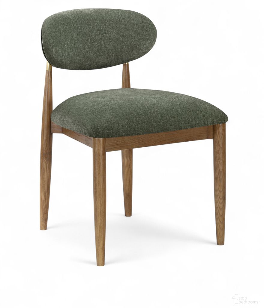 The appearance of Riccio Performance Fabric Upholstered Dining Side Chair Set of 2 In Olive and Stained Walnut designed by Meridian in the modern / contemporary interior design. This olive/stained walnut piece of furniture was selected by 1StopBedrooms from Riccio Collection to add a touch of cosiness and style into your home. Sku: 11023Olive-SC. Material: Polyester. Chair Type: Side Chair.