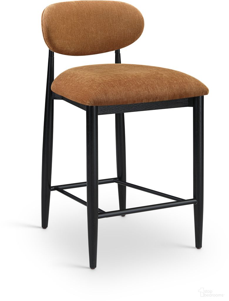 The appearance of Riccio Performance Fabric Upholstered Stool In Cognac and Stained Black designed by Meridian in the modern / contemporary interior design. This cognac/stained black piece of furniture  was selected by 1StopBedrooms from Riccio Collection to add a touch of cosiness and style into your home. Sku: 11049Cognac-C. Material: Polyester.