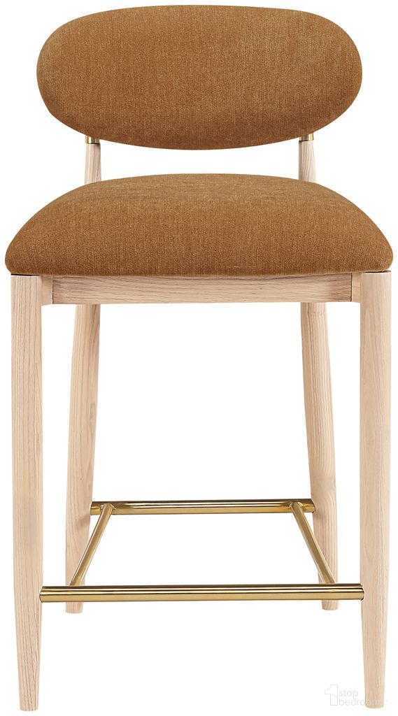 The appearance of Riccio Performance Fabric Upholstered Stool In Cognac and Stained Natural designed by Meridian in the modern / contemporary interior design. This cognac/stained natural piece of furniture  was selected by 1StopBedrooms from Riccio Collection to add a touch of cosiness and style into your home. Sku: 11041Cognac-C. Material: Polyester.