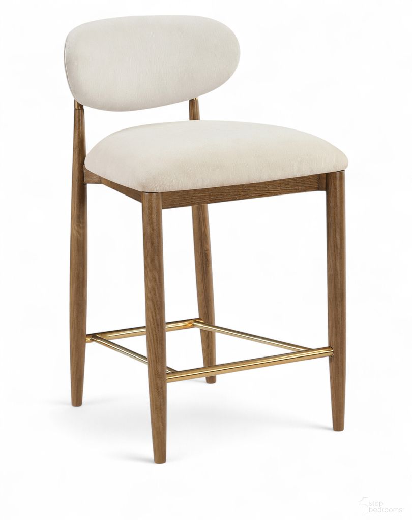The appearance of Riccio Performance Fabric Upholstered Stool In Cream and Stained Walnut designed by Meridian in the modern / contemporary interior design. This cream/stained walnut piece of furniture  was selected by 1StopBedrooms from Riccio Collection to add a touch of cosiness and style into your home. Sku: 11043Cream-C. Material: Polyester.