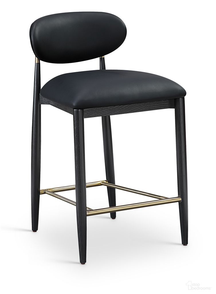 The appearance of Riccio Vegan Leather Upholstered Stool In Black and Brushed Brass designed by Meridian in the modern / contemporary interior design. This black/brushed brass piece of furniture was selected by 1StopBedrooms from Riccio Collection to add a touch of cosiness and style into your home. Sku: 11037Black-C. Material: Vegan Leather.