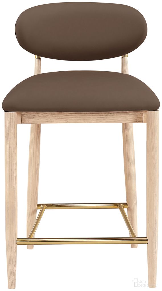 The appearance of Riccio Vegan Leather Upholstered Stool In Brown and Stained Natural designed by Meridian in the modern / contemporary interior design. This brown/stained natural piece of furniture was selected by 1StopBedrooms from Riccio Collection to add a touch of cosiness and style into your home. Sku: 11030Brown-C. Material: Vegan Leather.