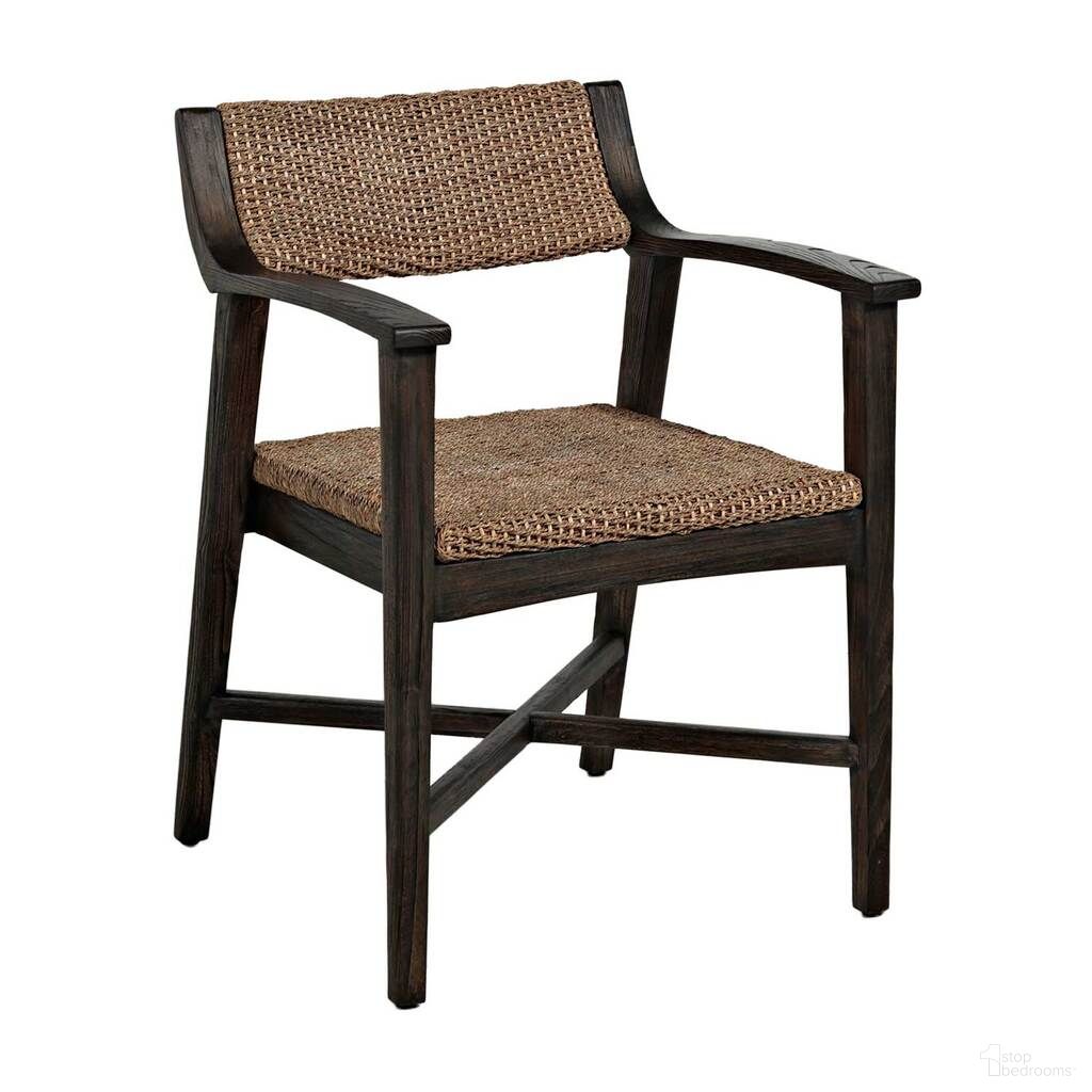 The appearance of Richard Arm Chair In Dark Brown and Natural Seagrass designed by Gabby in the transitional interior design. This dark brown/natural seagrass piece of furniture  was selected by 1StopBedrooms from Richard Collection to add a touch of cosiness and style into your home. Sku: SCH-160340. Material: Rubberwood. Chair Type: Arm Chair.