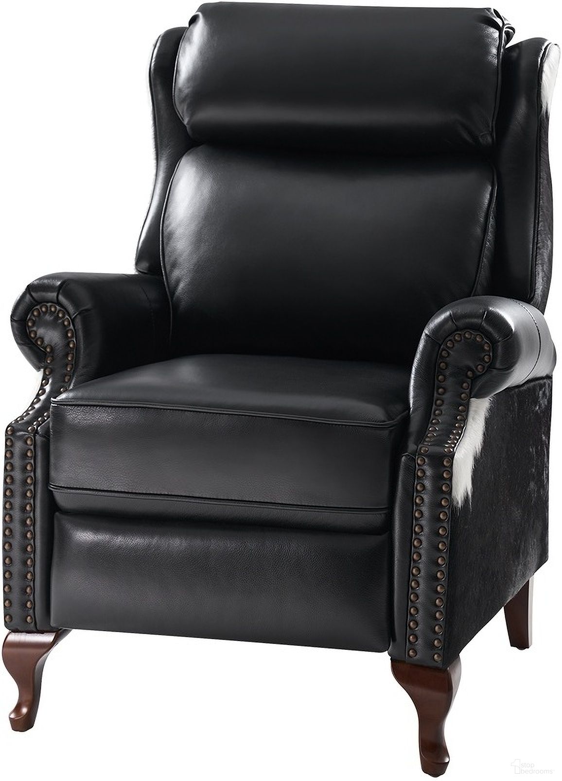 Richard Genuine Leather Manual Recliner In Black
