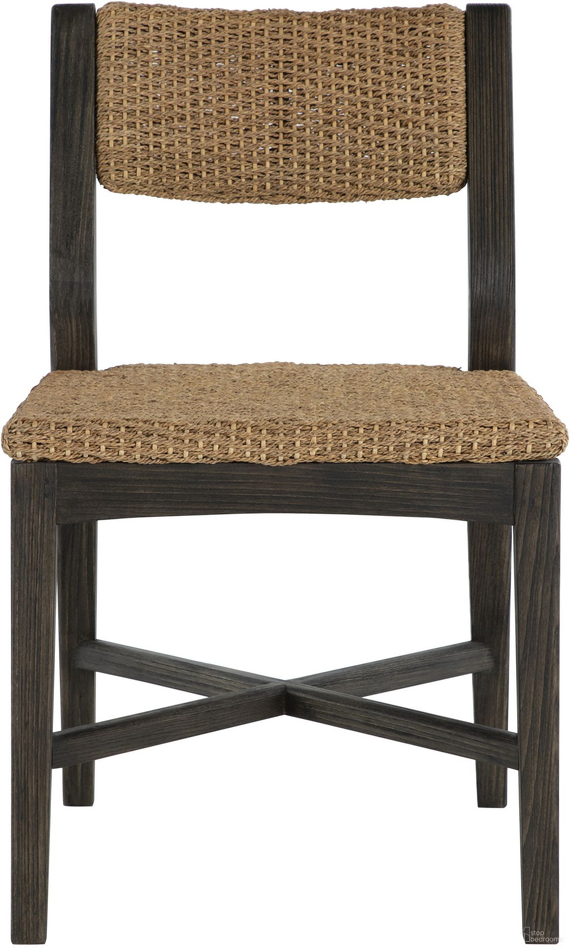The appearance of Richard Side Chair Set of 2 In Dark Brown and Natural Seagrass designed by Gabby in the transitional interior design. This dark brown/natural seagrass piece of furniture  was selected by 1StopBedrooms from Richard Collection to add a touch of cosiness and style into your home. Sku: SCH-163210. Material: Rubberwood.