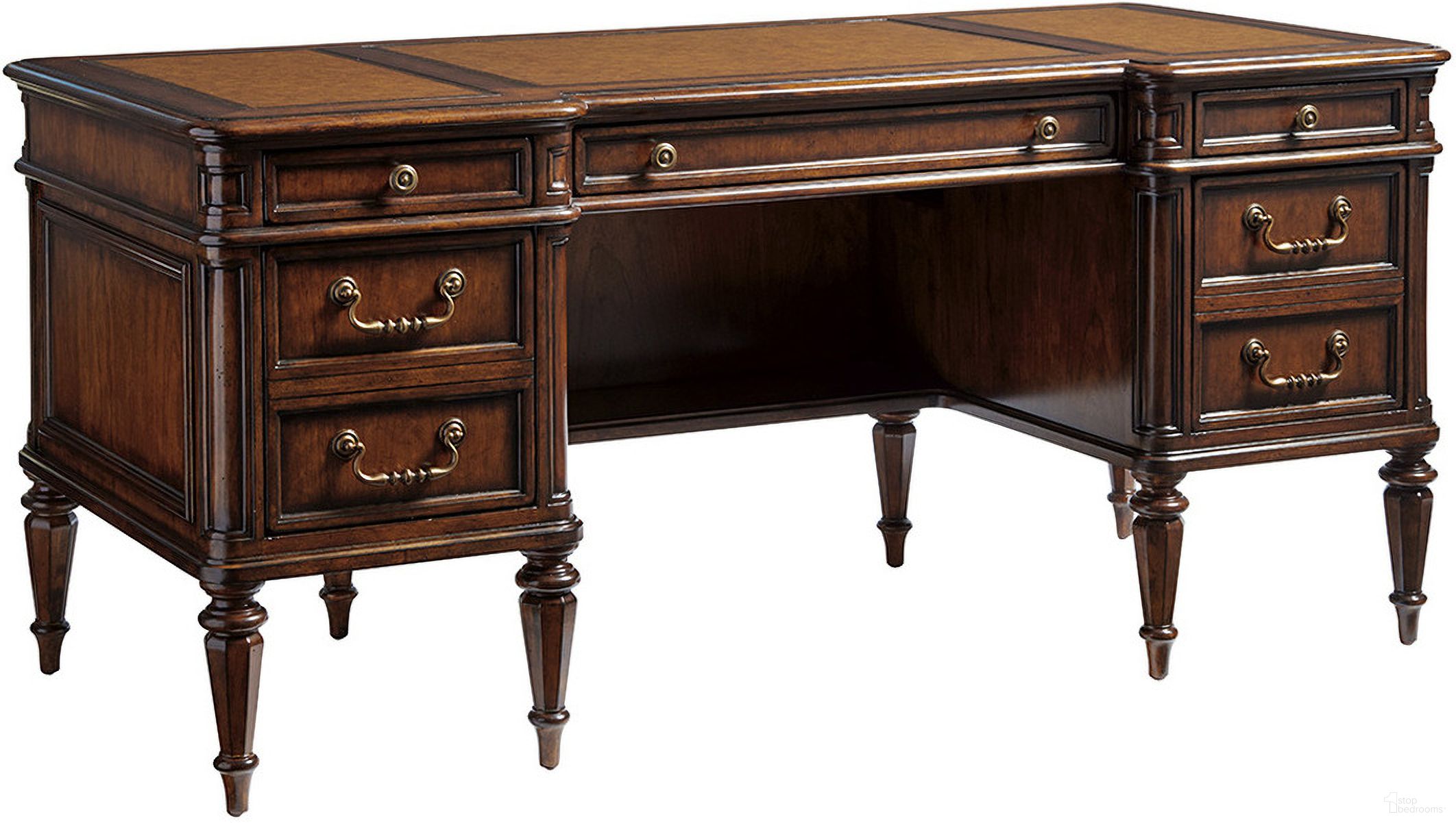 The appearance of Richmond Hill Wesley Desk In Vernon designed by Sligh in the traditional interior design. This vernon piece of furniture  was selected by 1StopBedrooms from Richmond Hill Collection to add a touch of cosiness and style into your home. Sku: 305-402. Material: Wood.