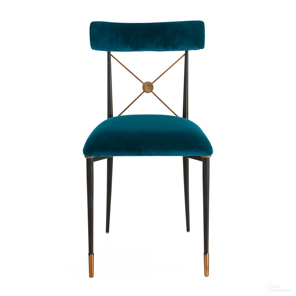 The appearance of Rider Dining Chair In Rialto Peacock designed by Jonathan Adler in the modern / contemporary interior design. This rialto peacock piece of furniture was selected by 1StopBedrooms from Rider Collection to add a touch of cosiness and style into your home. Sku: 22971. Material: Cotton. Chair Type: Side Chair.