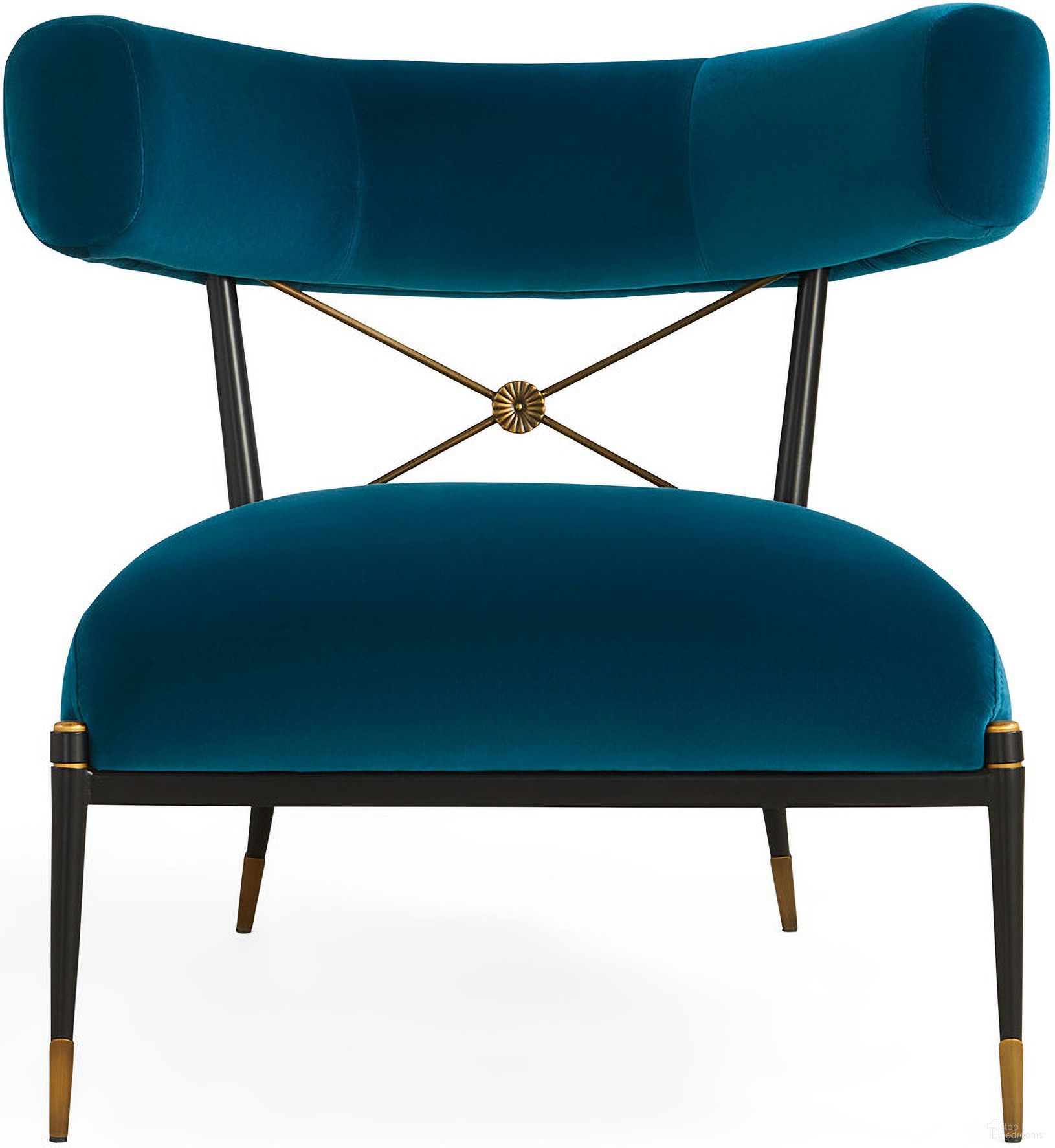 The appearance of Rider Klismos Chair In Rialto Peacock designed by Jonathan Adler in the modern / contemporary interior design. This rialto peacock piece of furniture  was selected by 1StopBedrooms from Rider Collection to add a touch of cosiness and style into your home. Sku: 33514. Material: Cotton.