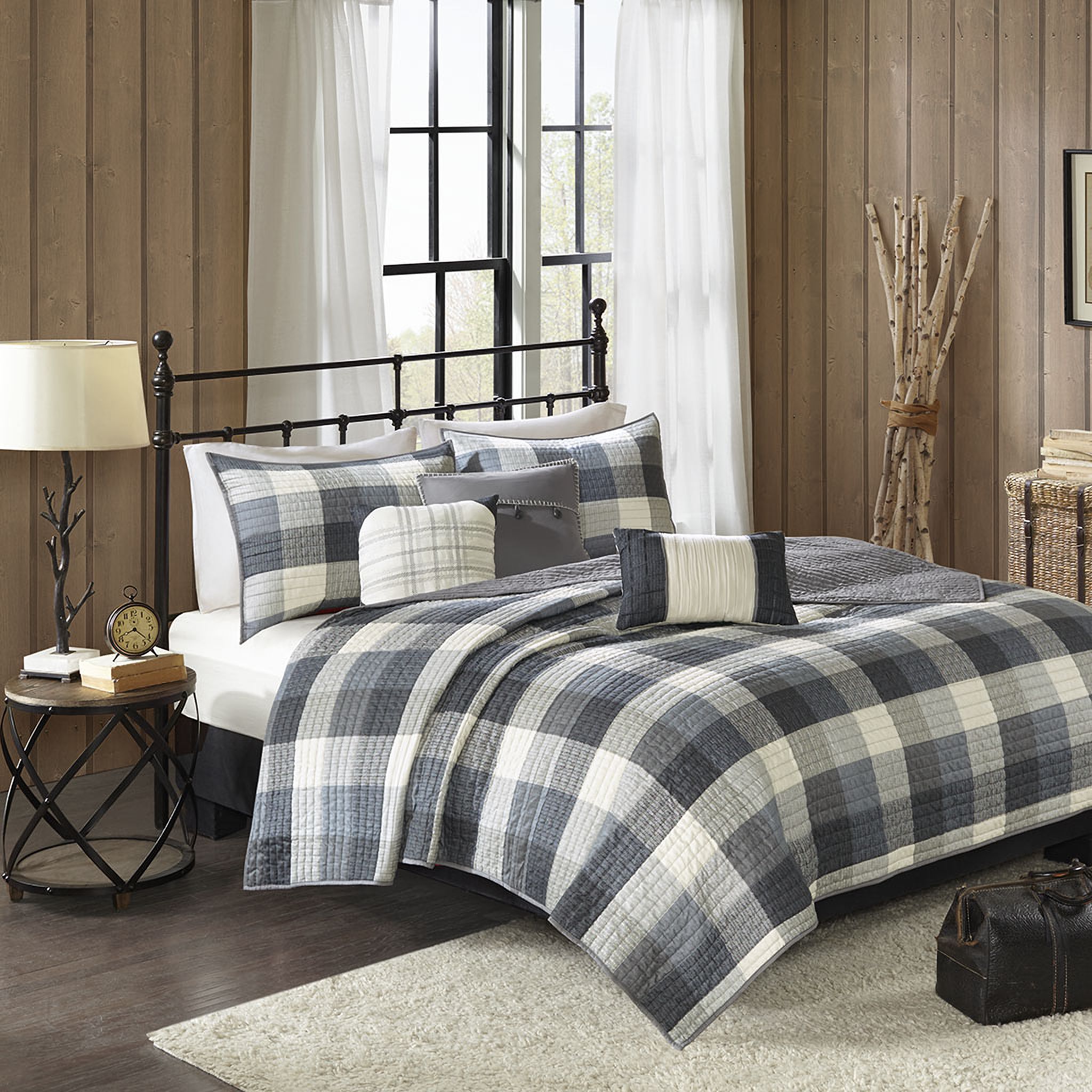 The appearance of Ridge Polyester Printed Reversible Herringbone 6 Piece King Coverlet Set In Grey designed by Olliix in the cabin / lodge interior design. This grey piece of furniture was selected by 1StopBedrooms from Ridge Collection to add a touch of cosiness and style into your home. Sku: MP13-4682. Material: Polyester. Bed Size: King.