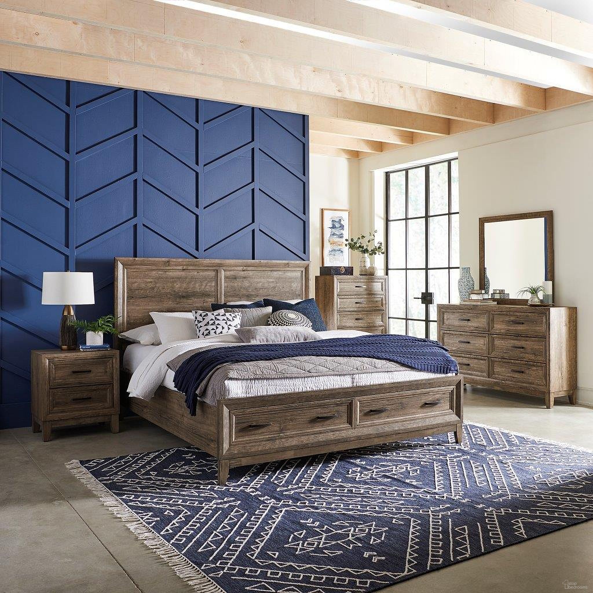 The appearance of Ridgecrest Cobblestone Panel Storage Bedroom Set designed by Liberty in the traditional interior design. This brown piece of furniture was selected by 1StopBedrooms from Ridgecrest Collection to add a touch of cosiness and style into your home. Sku: 384-BR90RSP;384-BR14FS;384-BR13;384-BR61. Bed Type: Storage Bed. Bed Size: Queen. Material: Rubberwood.