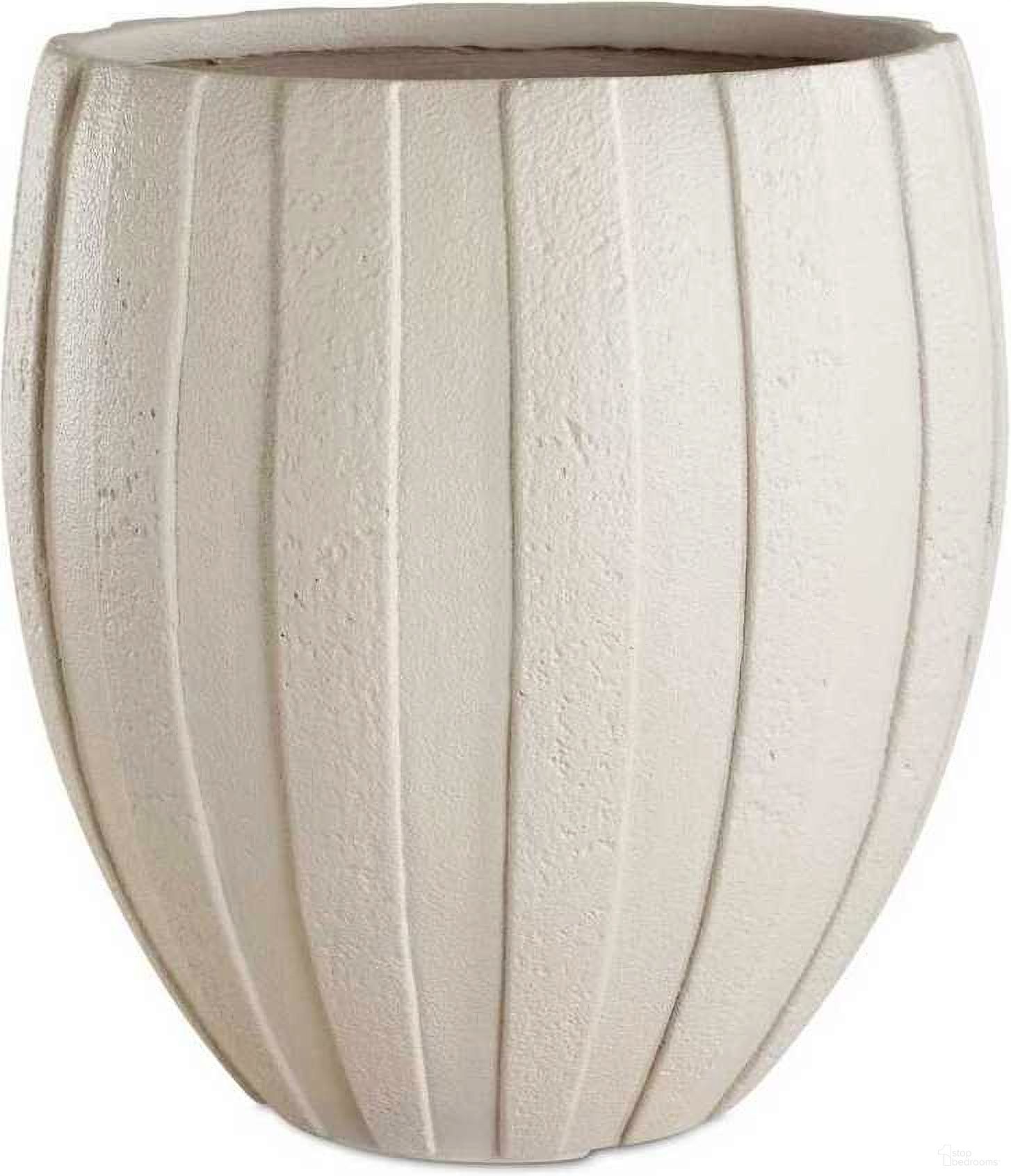 The appearance of Ridgehaven Textured Outdoor Planter In White designed by Uttermost in the coastal interior design. This white piece of furniture was selected by 1StopBedrooms from Ridgehaven Collection to add a touch of cosiness and style into your home. Sku: 18251. Material: Magnesium Oxide.