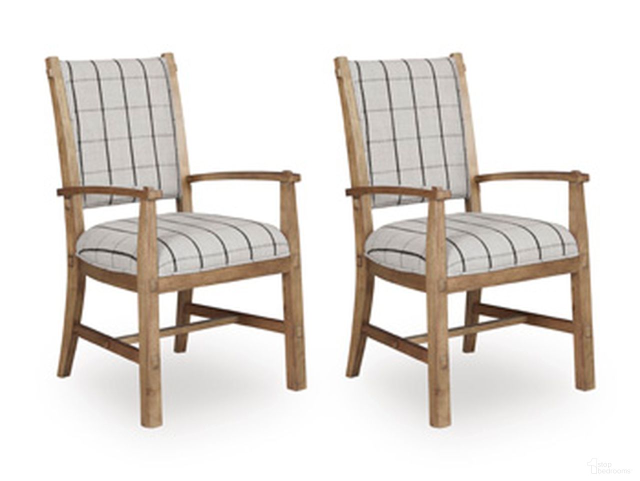 The appearance of Ridgester Dining Arm Chair Set of 2 In Light Brown designed by Signature Design by Ashley in the transitional interior design. This light brown piece of furniture was selected by 1StopBedrooms from Ridgester Collection to add a touch of cosiness and style into your home. Sku: D858-01A. Material: Wood. Chair Type: Arm Chair.