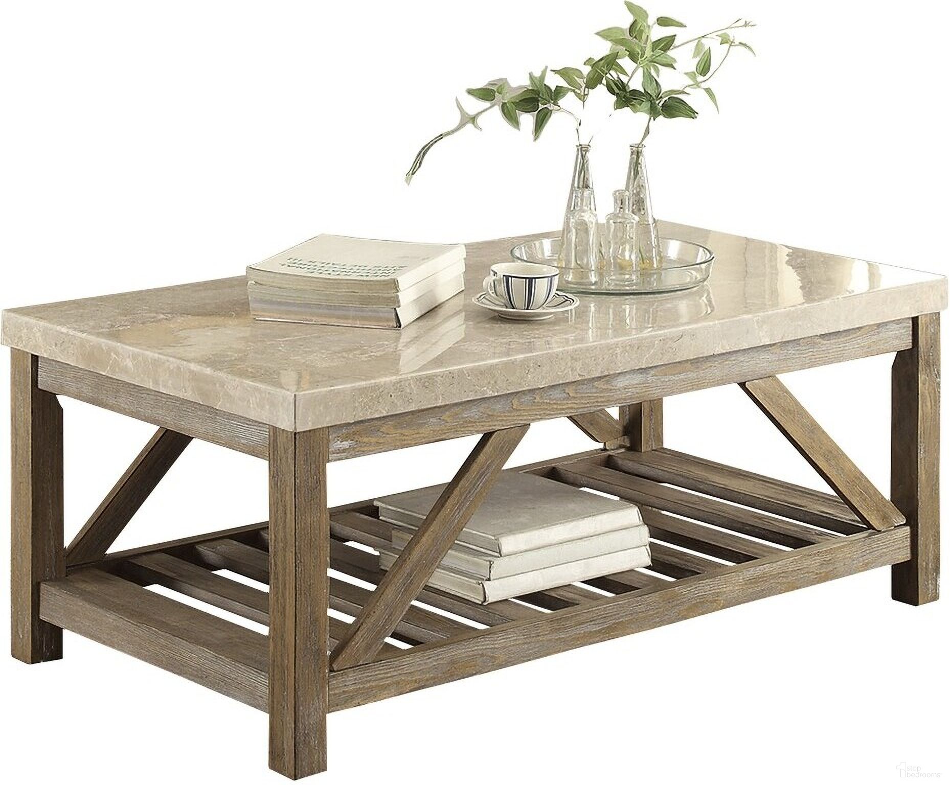 The appearance of Ridley Brown Cocktail Table designed by Homelegance in the industrial interior design. This brown piece of furniture  was selected by 1StopBedrooms from Ridley Collection to add a touch of cosiness and style into your home. Sku: 3551-30. Material: Stone.