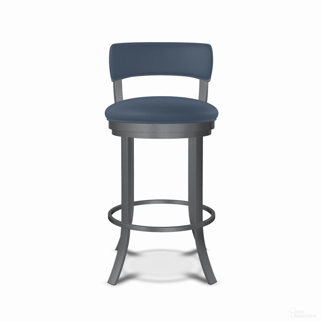 The appearance of Riga 26 Inch Counter Height Swivel Stool In Lustrous Silver White and Midnight Blue designed by Wesley Allen in the modern / contemporary interior design. This lustrous silver white/midnight blue piece of furniture was selected by 1StopBedrooms from Riga Collection to add a touch of cosiness and style into your home. Sku: B516H26-S-SLP-DWB. Material: Metal.