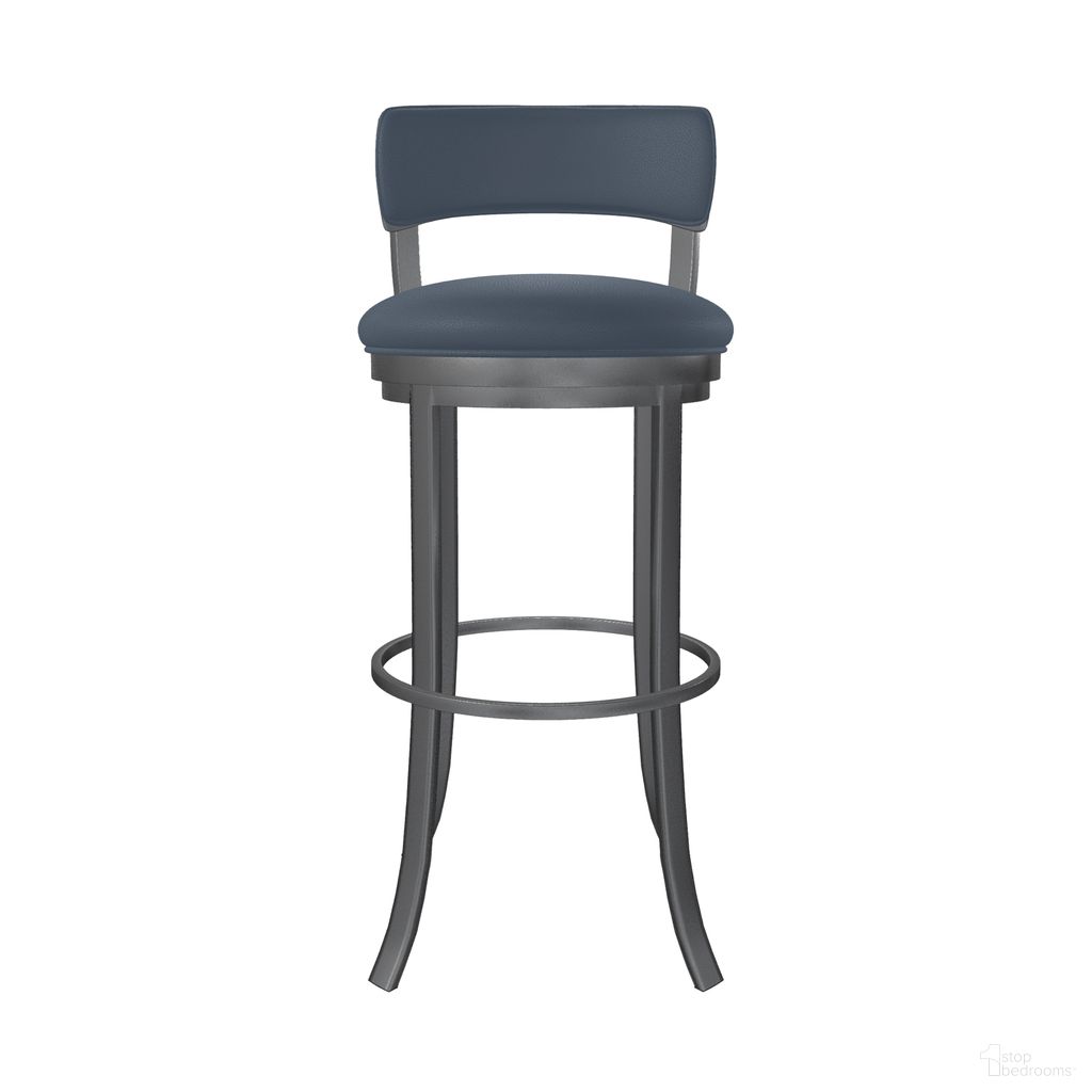 The appearance of Riga 30 Inch Bar Height Swivel Stool In Lustrous Silver White and Midnight Blue designed by Wesley Allen in the modern / contemporary interior design. This lustrous silver white/midnight blue piece of furniture was selected by 1StopBedrooms from Riga Collection to add a touch of cosiness and style into your home. Sku: B516H30-S-SLP-DWB. Material: Metal.