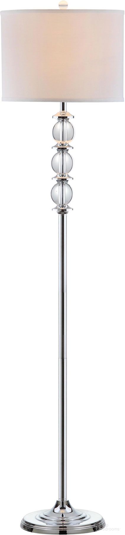 The appearance of Riga Clear and Chrome 60 Inch Floor Lamp designed by Safavieh in the modern / contemporary interior design. This chrome piece of furniture was selected by 1StopBedrooms from Safavieh LIT Collection to add a touch of cosiness and style into your home. Sku: LIT4179A. Material: Chrome.