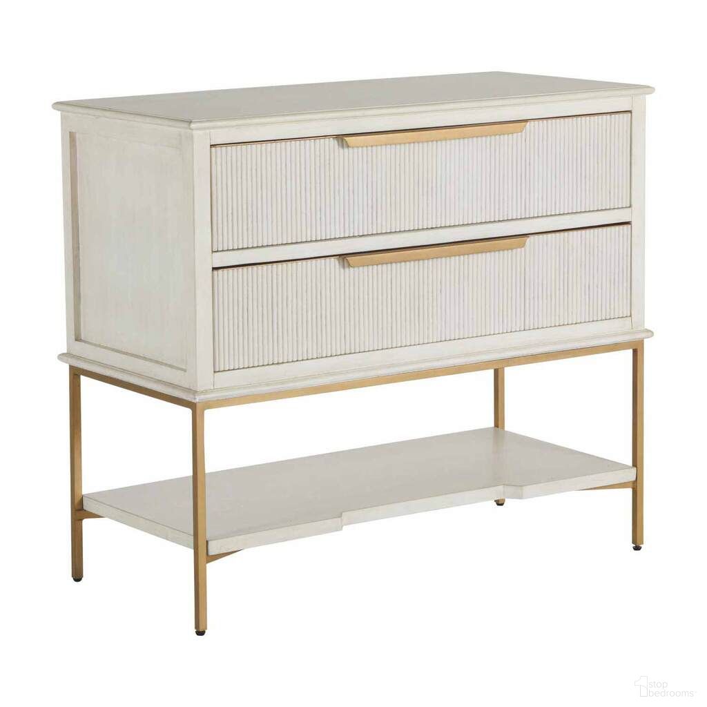 The appearance of Riggs Nightstand In Stained Gold and Distressed Antique White designed by Gabby in the transitional interior design. This stained gold/distressed antique white piece of furniture was selected by 1StopBedrooms from Riggs Collection to add a touch of cosiness and style into your home. Sku: SCH-165070. Material: Oak Veneer.