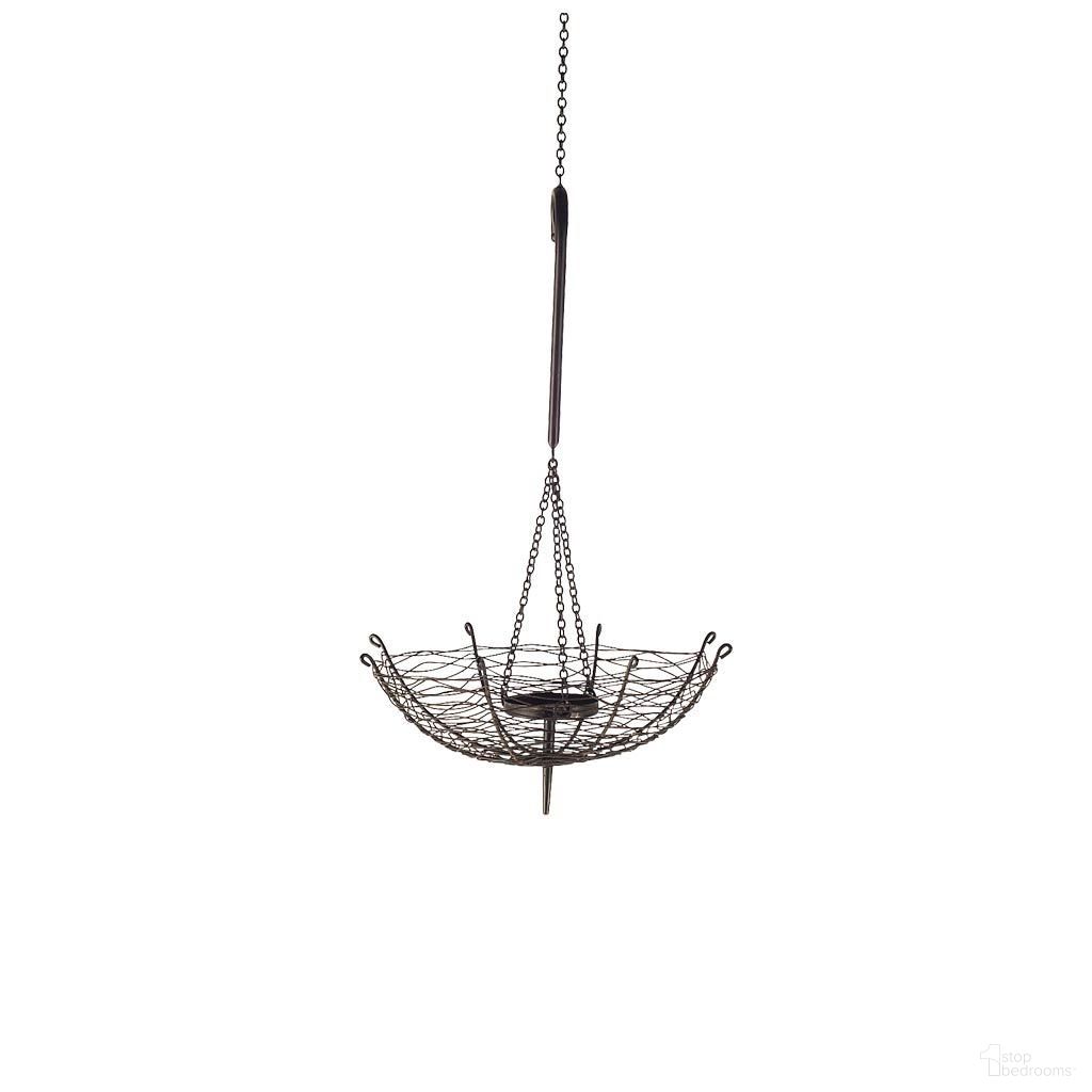 Rihanna I Metal Umbrella Small Candle Holder Lantern In Black
