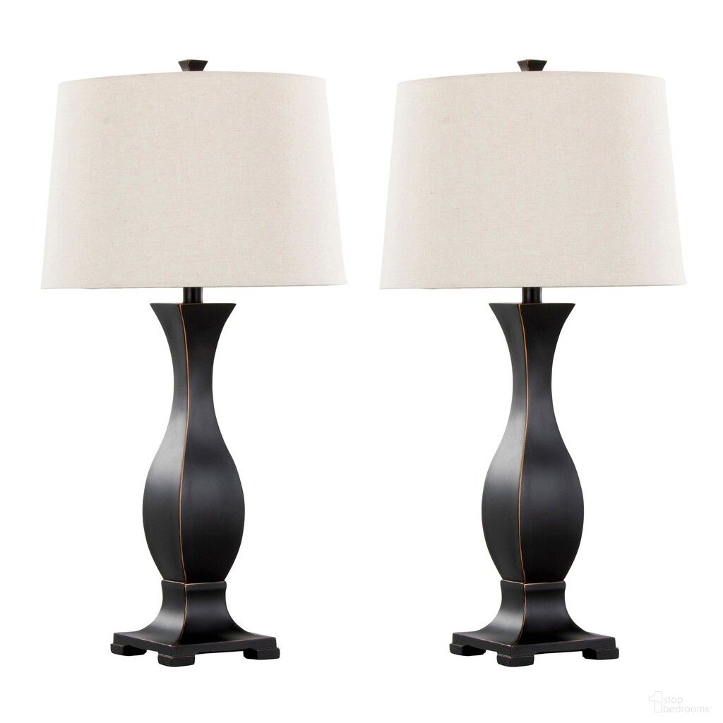 The appearance of Riley 29 Inch Linen Shade Polyresin Table Lamp Set of 2 In Oil Rubbed Bronze and Oat designed by Lumisource in the modern / contemporary interior design. This oil rubbed bronze/oat piece of furniture  was selected by 1StopBedrooms from Riley Collection to add a touch of cosiness and style into your home. Sku: GTP29-RILEY ORBNA2. Material: Linen.
