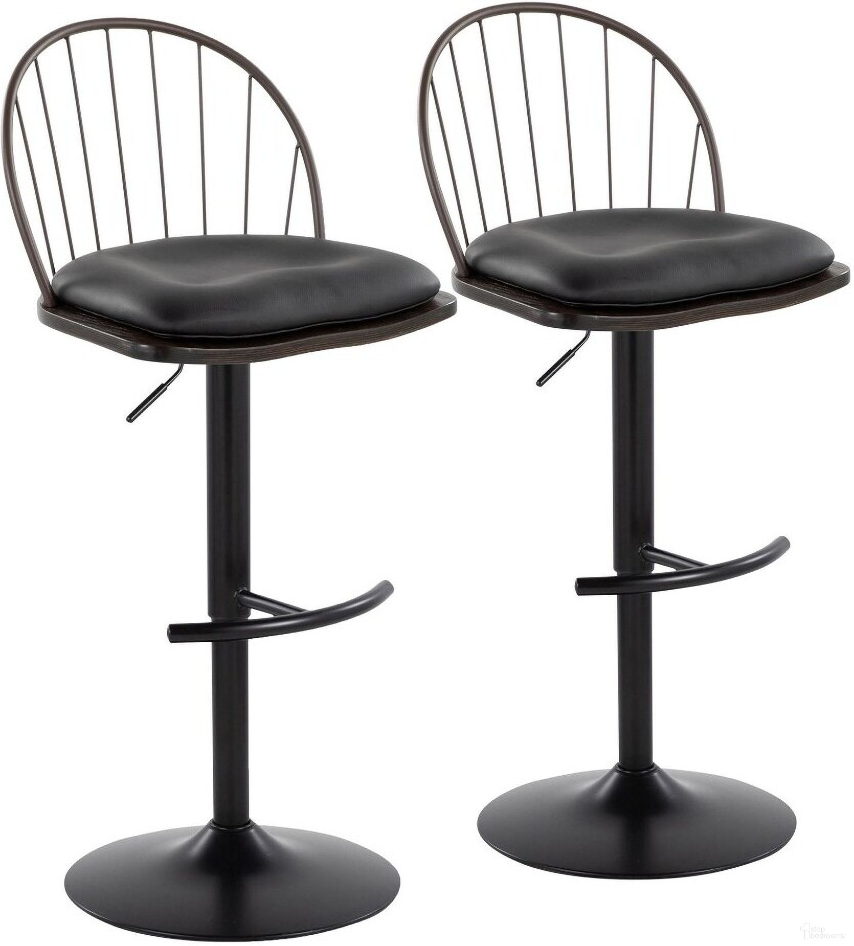 The appearance of Riley Adjustable Barstool Set of 2 In Brown designed by Lumisource in the country / farmhouse interior design. This brown piece of furniture was selected by 1StopBedrooms from Riley Collection to add a touch of cosiness and style into your home. Sku: BS-RILEYPU-RNT2 BKBZBN2. Material: Wood.