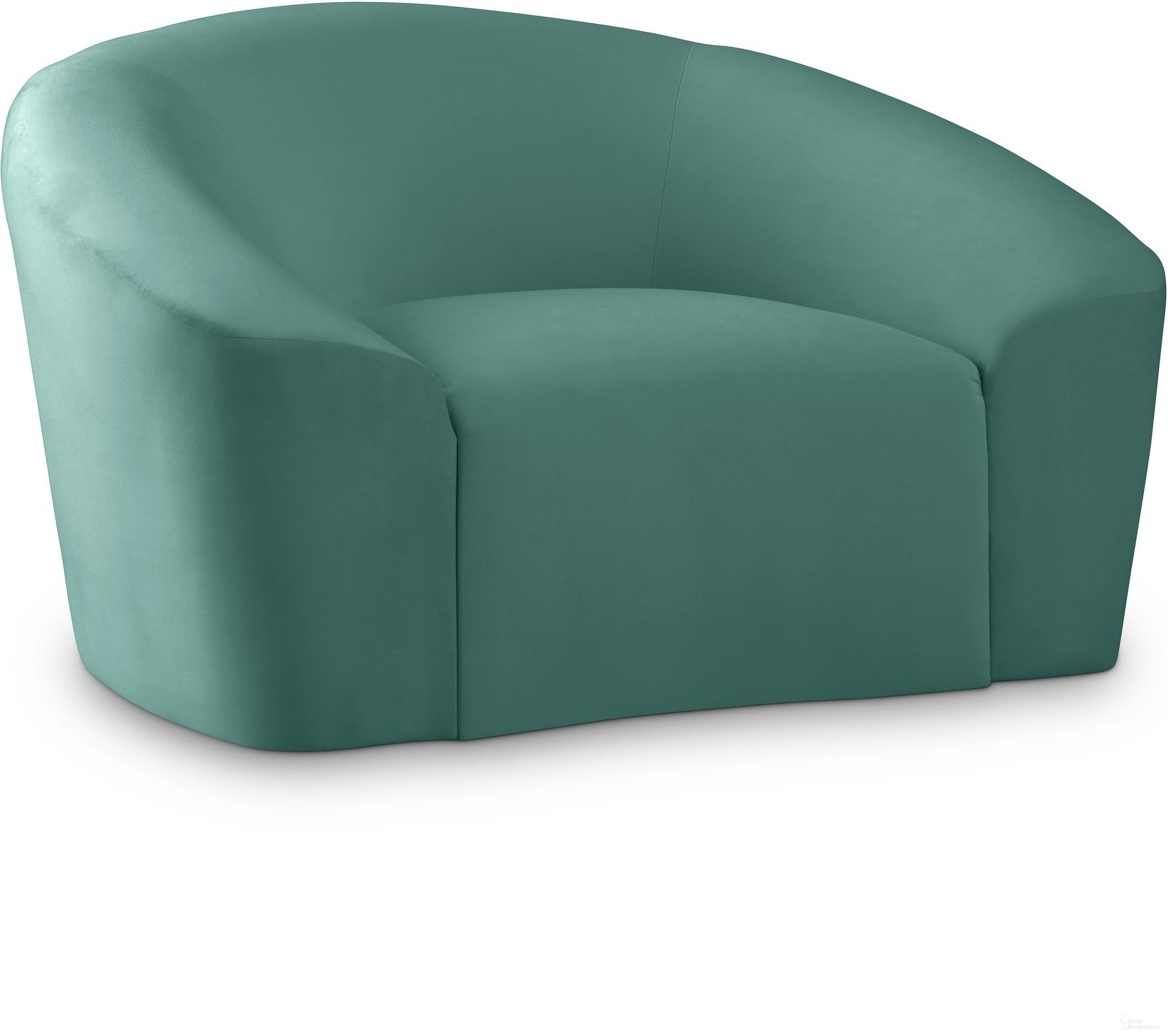 The appearance of Riley Velvet Chair In Mint designed by Meridian in the modern / contemporary interior design. This mint piece of furniture was selected by 1StopBedrooms from Riley Collection to add a touch of cosiness and style into your home. Sku: 610Mint-C. Material: Velvet.