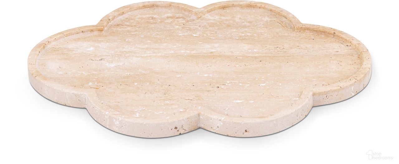 The appearance of Rimini Clover Shaped Travertine Tray In Natural designed by Meridian in the modern / contemporary interior design. This natural piece of furniture was selected by 1StopBedrooms from Rimini Collection to add a touch of cosiness and style into your home. Sku: ACC126-Travertine. Material: Travertine.