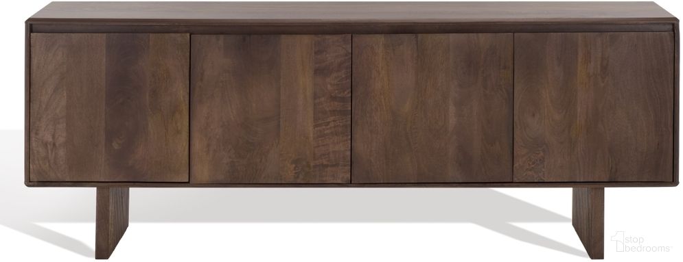 The appearance of Rinaldi 4 Door Wood Sideboard In Dark Walnut designed by Safavieh Couture in the modern / contemporary interior design. This dark walnut piece of furniture was selected by 1StopBedrooms from Rinaldi Collection to add a touch of cosiness and style into your home. Sku: SFV5746A. Material: Wood.