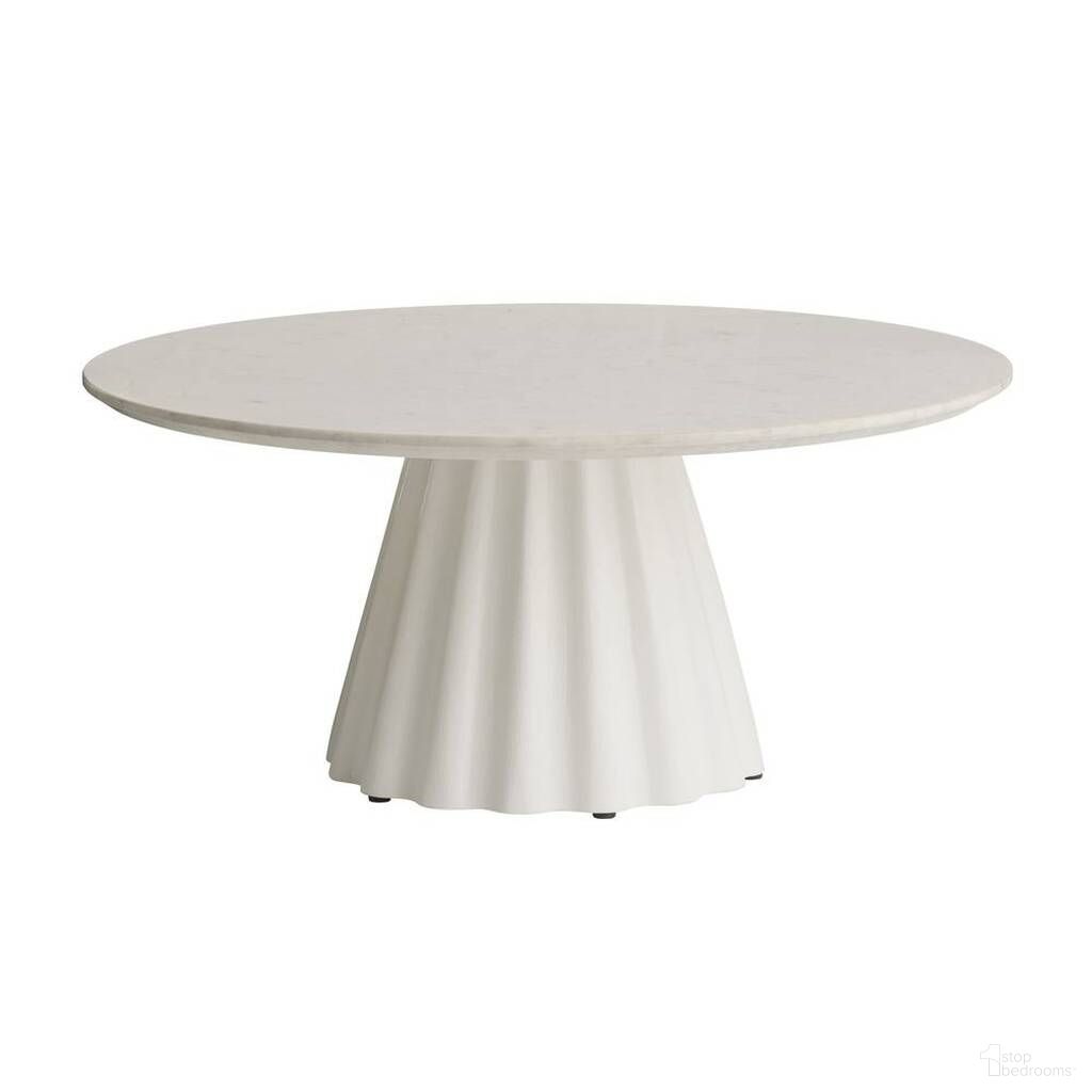 The appearance of Rinny Coffee Table In White designed by Arteriors in the modern / contemporary interior design. This white piece of furniture was selected by 1StopBedrooms from Rinny Collection to add a touch of cosiness and style into your home. Sku: FCI31. Material: Marble.