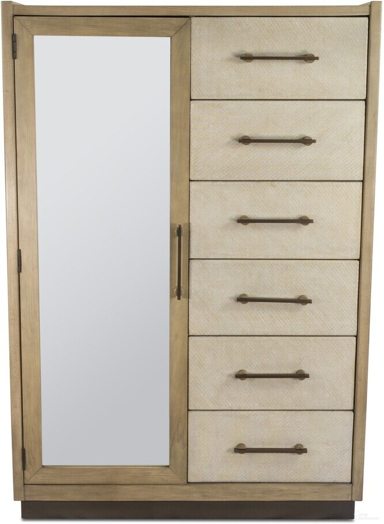 The appearance of Rio Vista Woven Mirrored Door Chest In Tan designed by Sea Winds Trading in the transitional interior design. This tan piece of furniture was selected by 1StopBedrooms from Rio Vista Collection to add a touch of cosiness and style into your home. Sku: FL-B70037-EARTHCLAY. Material: Wood.