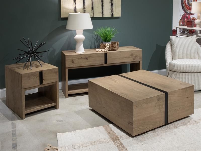The appearance of Ripley Occasional Table Set In Rustic Caramel and Dark Bronze designed by Magnussen in the modern / contemporary interior design. This rustic caramel/dark bronze piece of furniture  was selected by 1StopBedrooms from Ripley Collection to add a touch of cosiness and style into your home. Sku: T6421-41;T6421-03. Material: Metal.