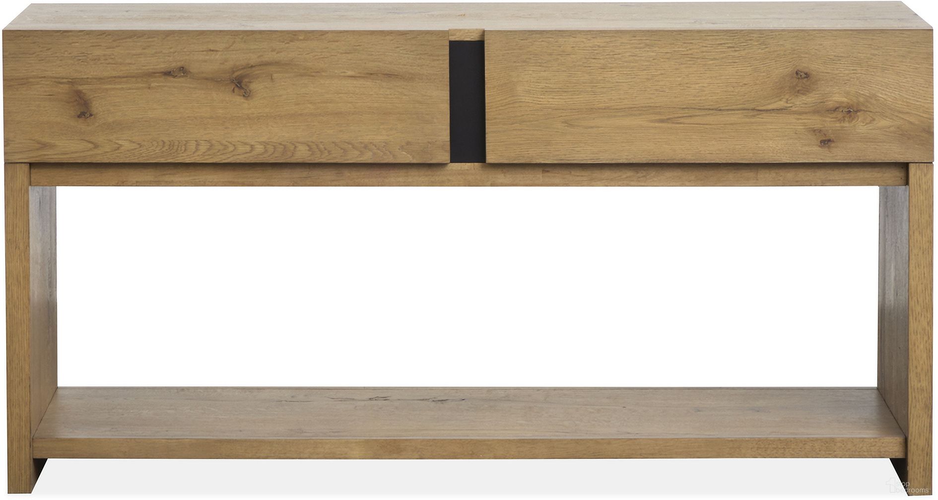 The appearance of Ripley Rectangular Sofa Table In Rustic Caramel and Dark Bronze designed by Magnussen in the modern / contemporary interior design. This rustic caramel/dark bronze piece of furniture was selected by 1StopBedrooms from Ripley Collection to add a touch of cosiness and style into your home. Sku: T6421-73. Material: Oak Veneer.