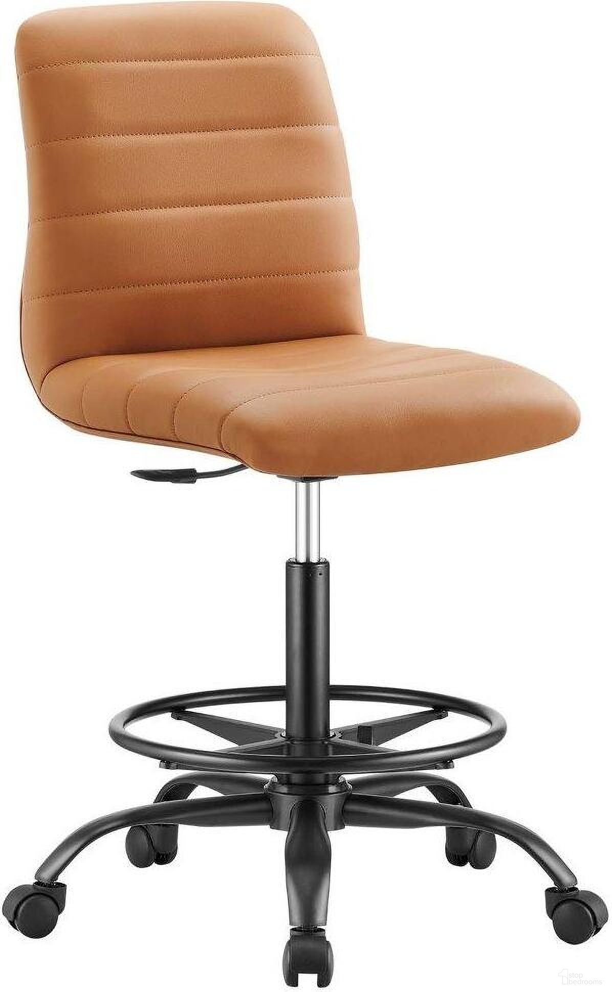 The appearance of Ripple Armless Vegan Leather Drafting Chair In Black Tan designed by Modway in the transitional interior design. This black tan piece of furniture was selected by 1StopBedrooms from Ripple Collection to add a touch of cosiness and style into your home. Sku: EEI-4978-BLK-TAN. Material: Wood.
