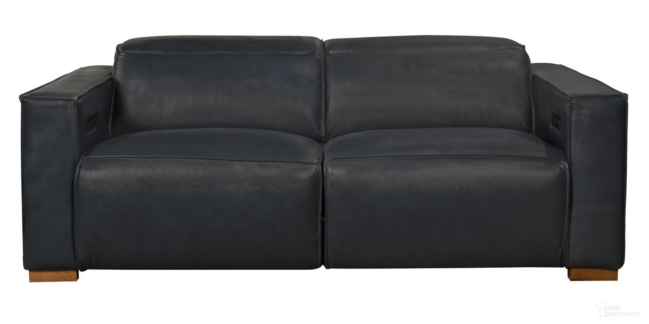 The appearance of Riseholme Full-Leather Reclining Sofa In Blue designed by Moti in the modern / contemporary interior design. This blue piece of furniture was selected by 1StopBedrooms from Riseholme Collection to add a touch of cosiness and style into your home. Sku: 88023106. Material: Leather.