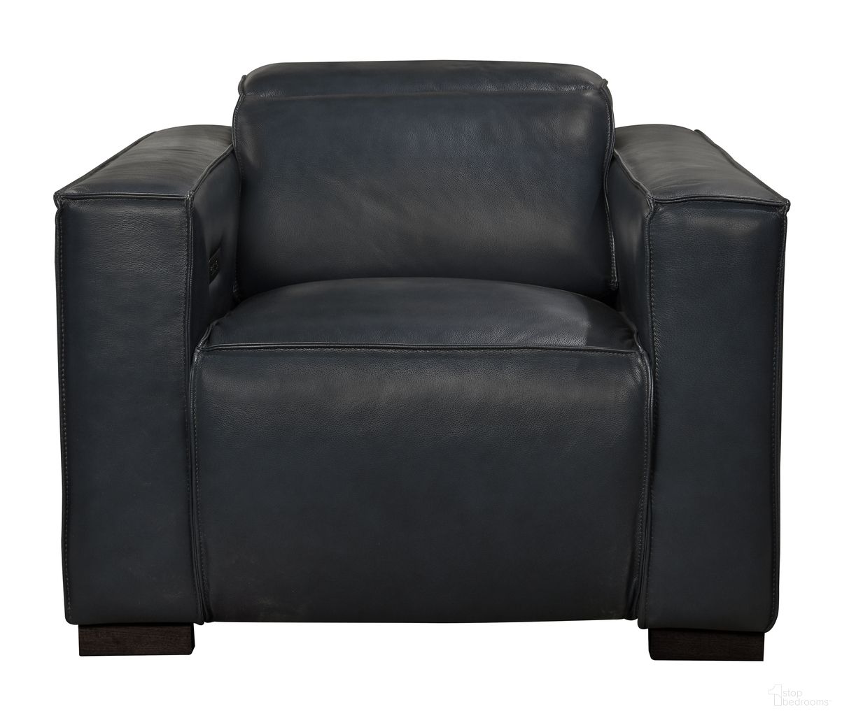 The appearance of Riseholme Reclining Lounge Chair with Black Legs and Blue Full-Leather designed by Moti in the modern / contemporary interior design. This blue piece of furniture was selected by 1StopBedrooms from Riseholme Collection to add a touch of cosiness and style into your home. Sku: BLK88023103. Material: Leather.