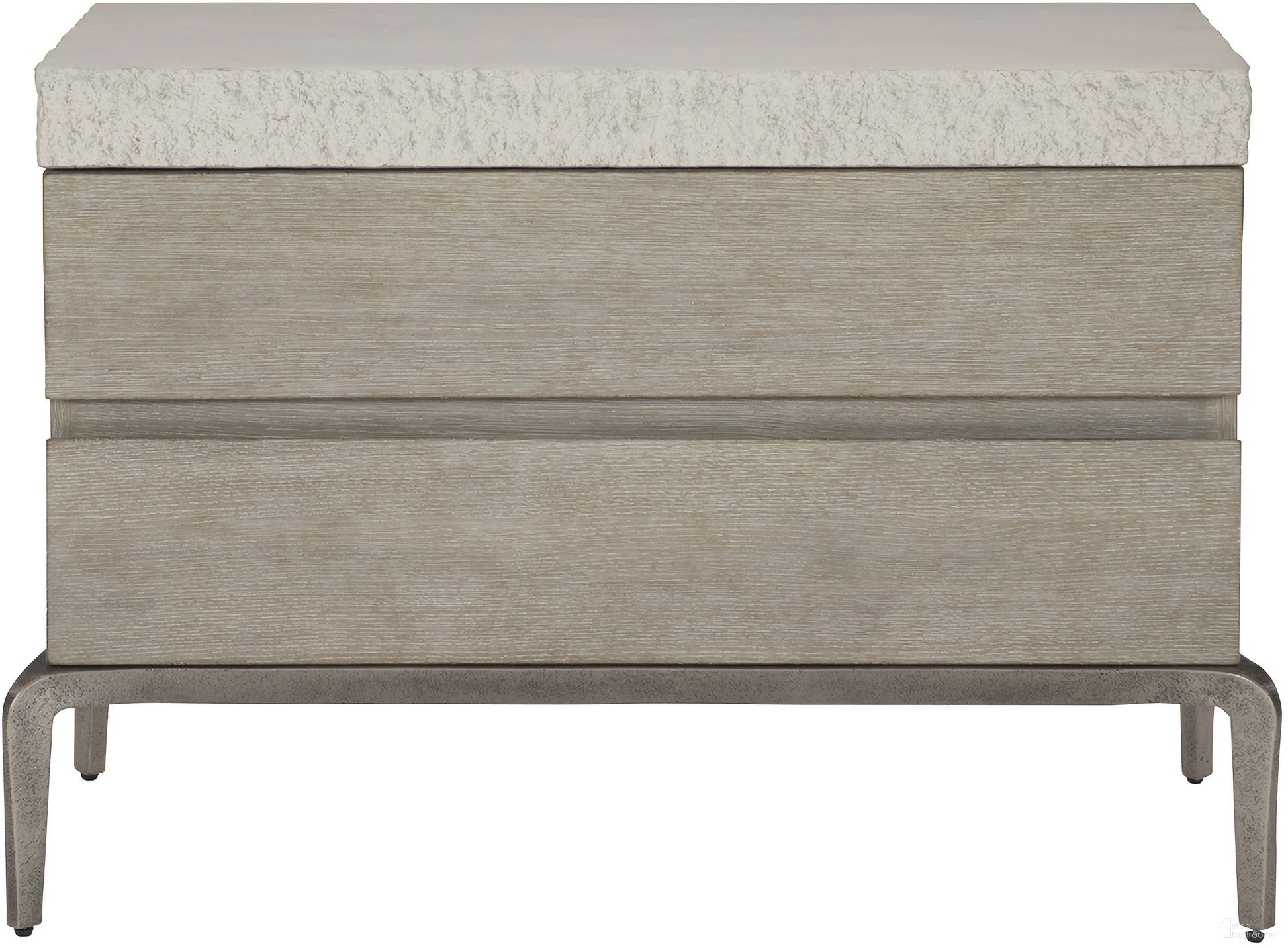 The appearance of Ritter Nightstand designed by Bernhardt in the transitional interior design. This grey piece of furniture was selected by 1StopBedrooms from Ritter Collection to add a touch of cosiness and style into your home. Sku: 309232. Material: Concrete.