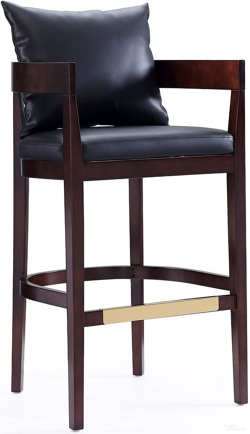 The appearance of Ritz Barstool in Black and Dark Walnut designed by Manhattan Comfort in the transitional interior design. This black piece of furniture was selected by 1StopBedrooms from Ritz Collection to add a touch of cosiness and style into your home. Sku: BS013-BK. Material: Wood.