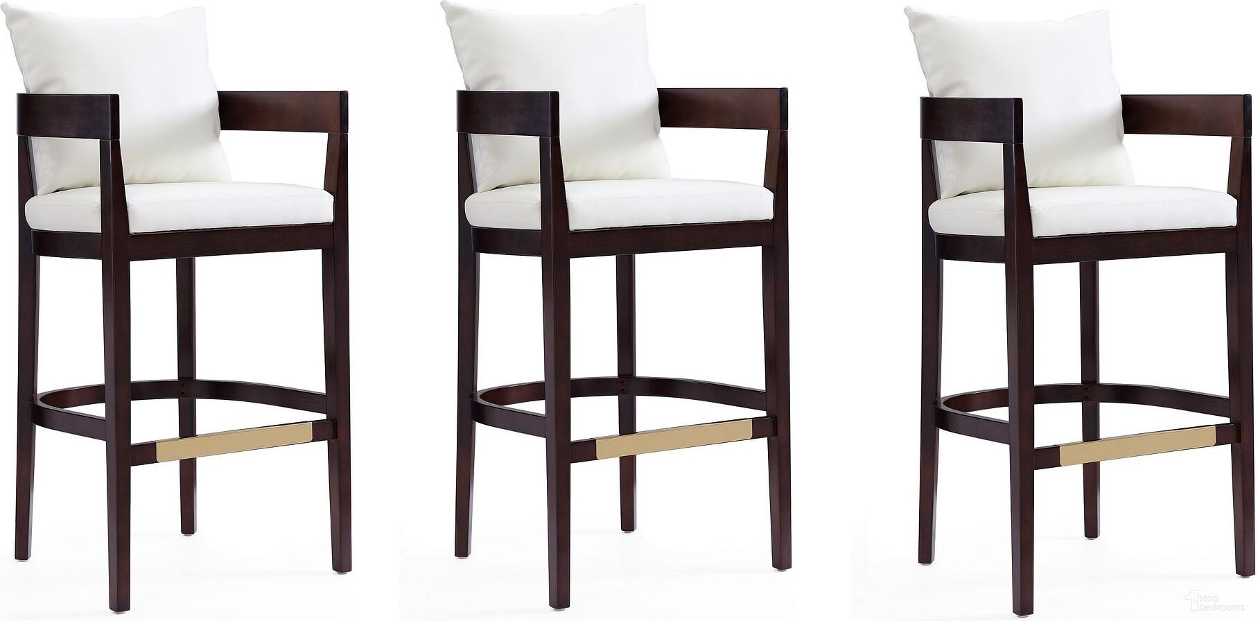 The appearance of Ritz Barstool in Ivory and Dark Walnut (Set of 3) designed by Manhattan Comfort in the transitional interior design. This ivory piece of furniture was selected by 1StopBedrooms from Ritz Collection to add a touch of cosiness and style into your home. Sku: BS013-IV;BS013-IV;BS013-IV. Material: Wood.