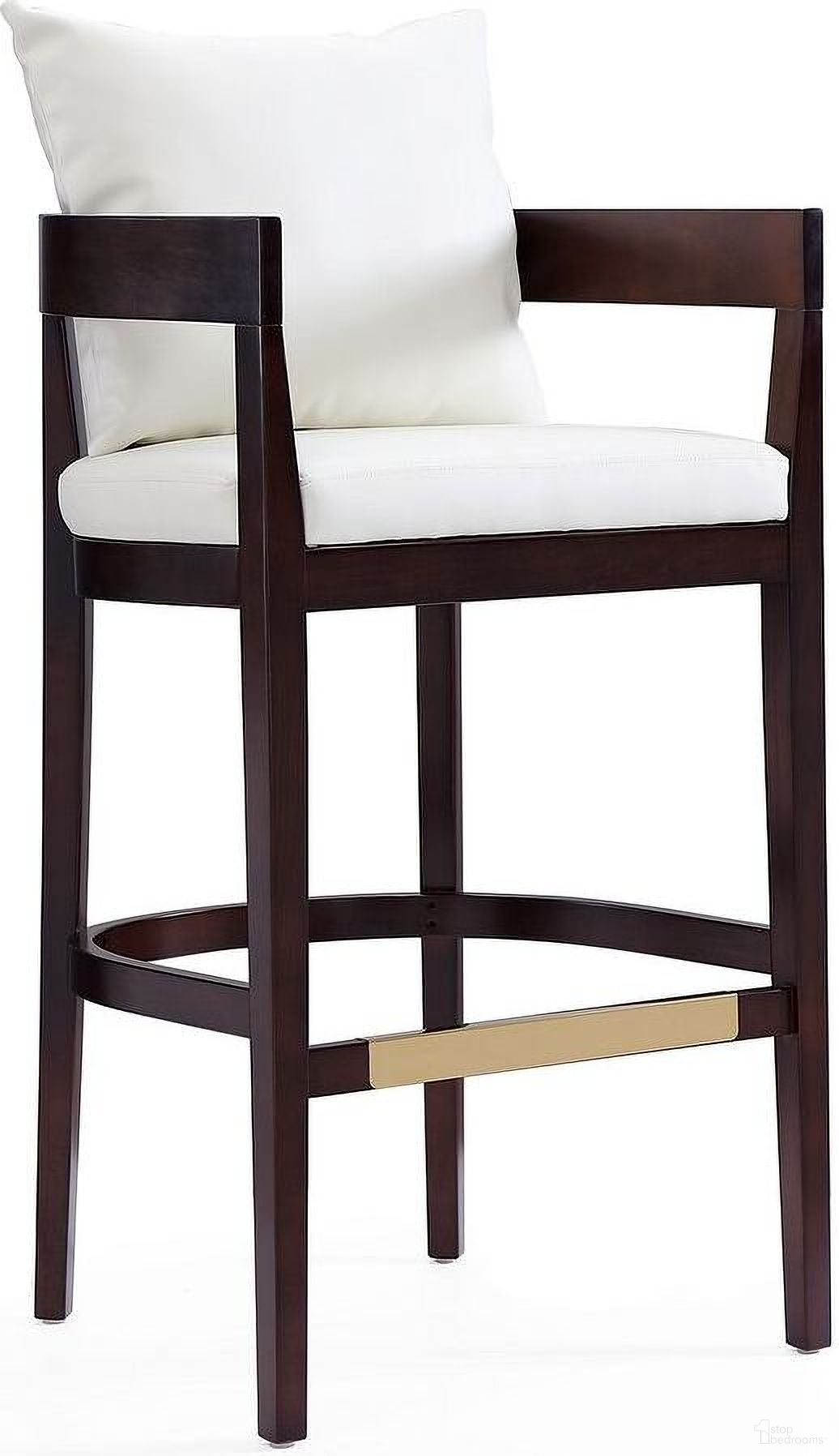 The appearance of Ritz Barstool in Ivory and Dark Walnut designed by Manhattan Comfort in the transitional interior design. This ivory piece of furniture was selected by 1StopBedrooms from Ritz Collection to add a touch of cosiness and style into your home. Sku: BS013-IV. Material: Wood.