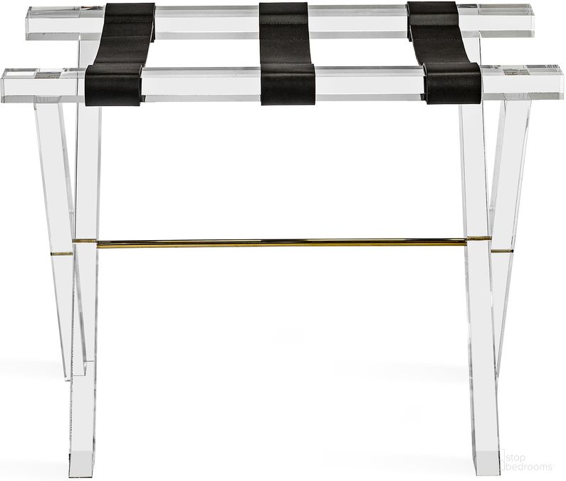 The appearance of Ritz Luggage Stand In Clear and Black designed by Interlude Home in the modern / contemporary interior design. This clear/black piece of furniture  was selected by 1StopBedrooms from Ritz Collection to add a touch of cosiness and style into your home. Sku: 445021. Material: Acrylic.