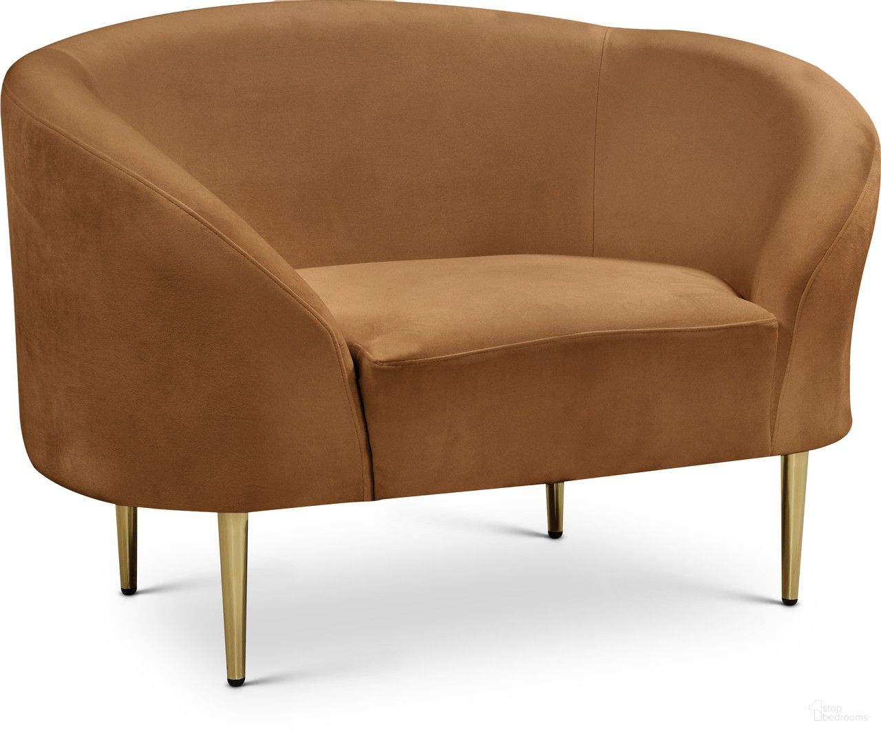 Ritz Velvet Chair In Saddle