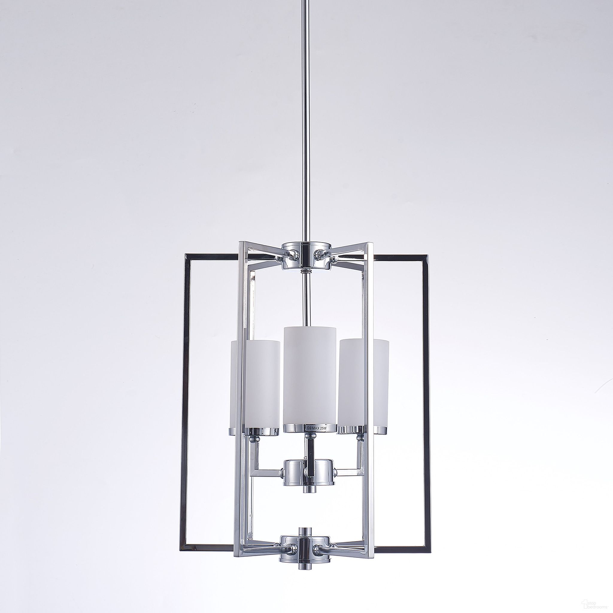 Riva 13 Inch Metal and Glass Chandelier Lights In White and Chrome