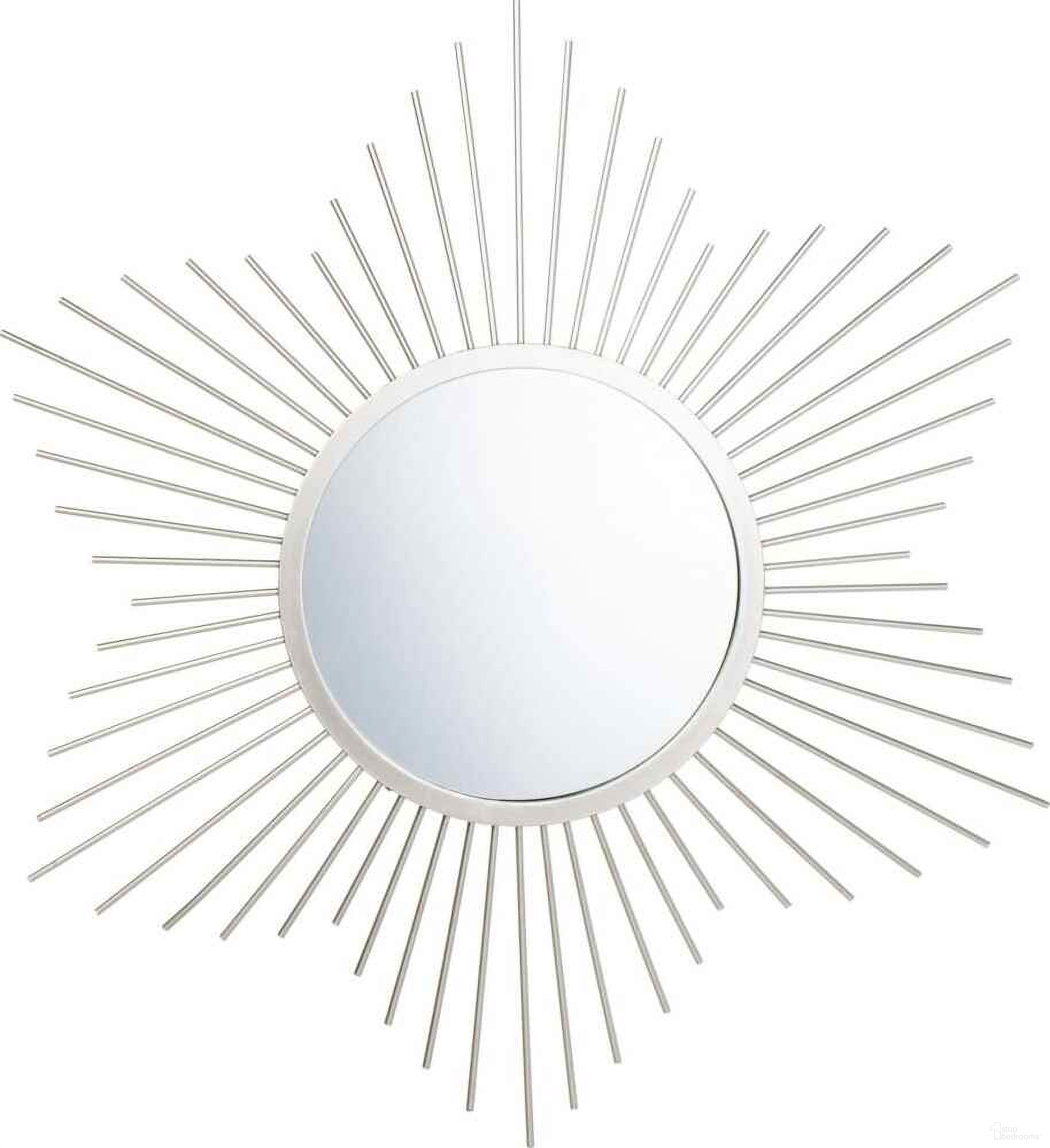 The appearance of River Silver Sunburst Mirror designed by Safavieh in the modern / contemporary interior design. This silver piece of furniture was selected by 1StopBedrooms from Safavieh MRR Collection to add a touch of cosiness and style into your home. Sku: MRR1002A. Material: Iron.