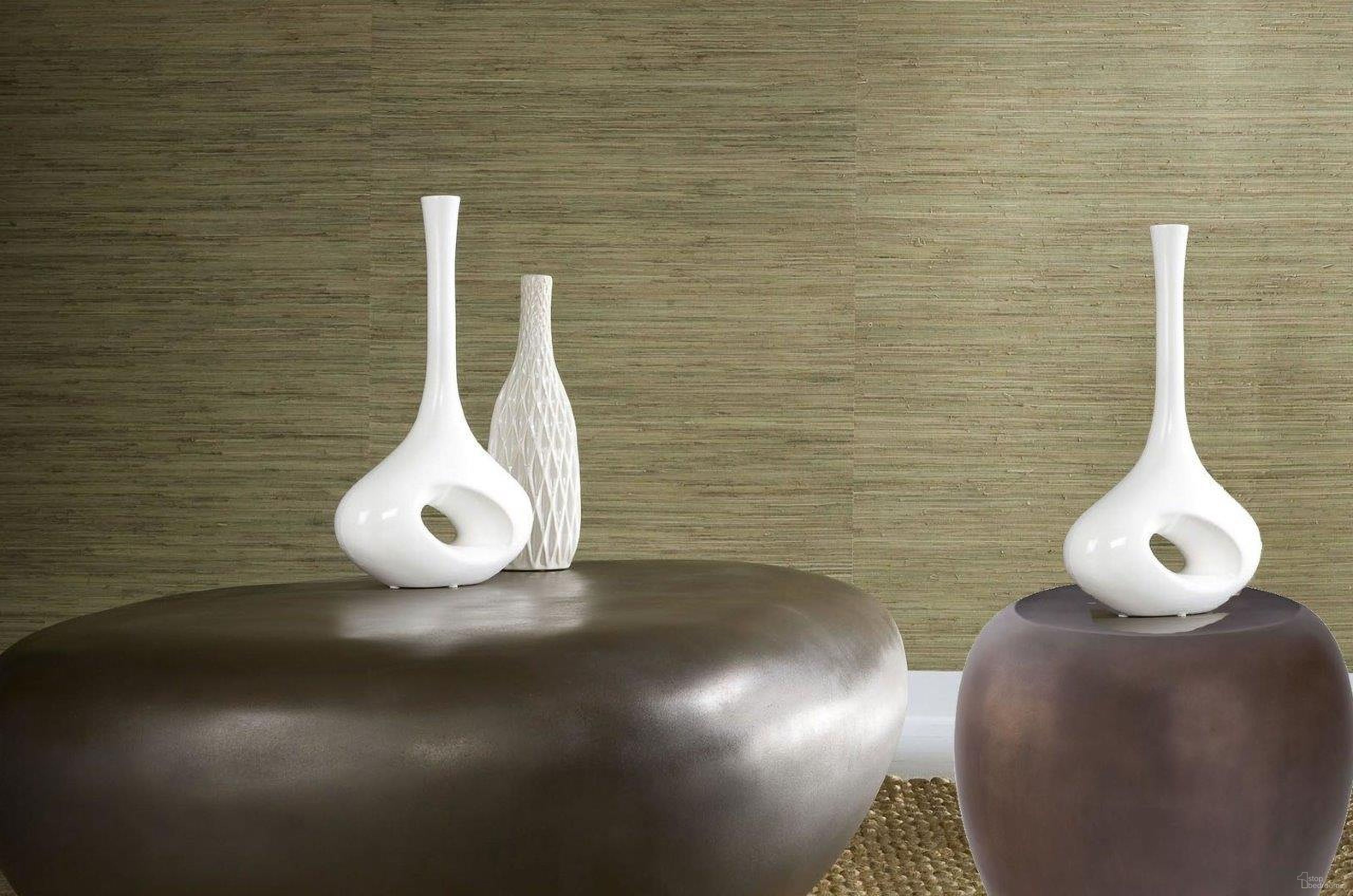 The appearance of River Stone Bronze Large Occasional Table Set designed by Phillips Collection in the modern / contemporary interior design. This brown piece of furniture  was selected by 1StopBedrooms from River Stone Collection to add a touch of cosiness and style into your home. Sku: PH58491;PH60830. Material: Resin.