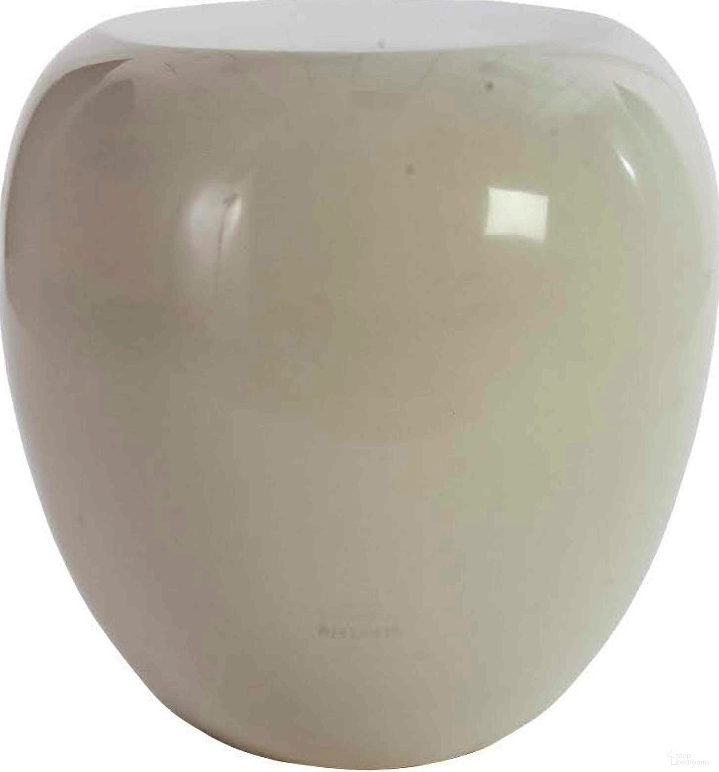 River Stone Side Table In White