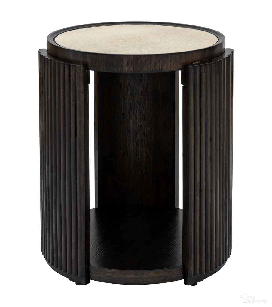 Rivera End Table In Brown and Gold