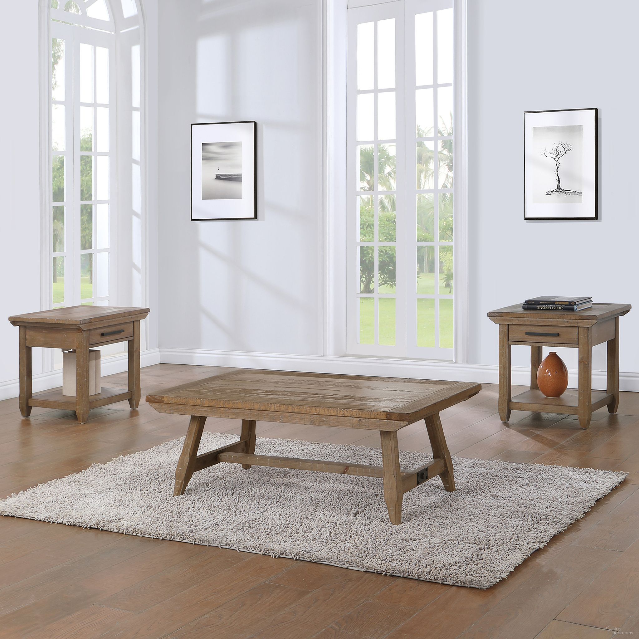 The appearance of Riverdale 3-Piece Occasional Table Set In Brown designed by Steve Silver in the country / farmhouse interior design. This brown piece of furniture was selected by 1StopBedrooms from Riverdale Collection to add a touch of cosiness and style into your home. Sku: RV100C;RV100E;RV100E. Material: MDF.