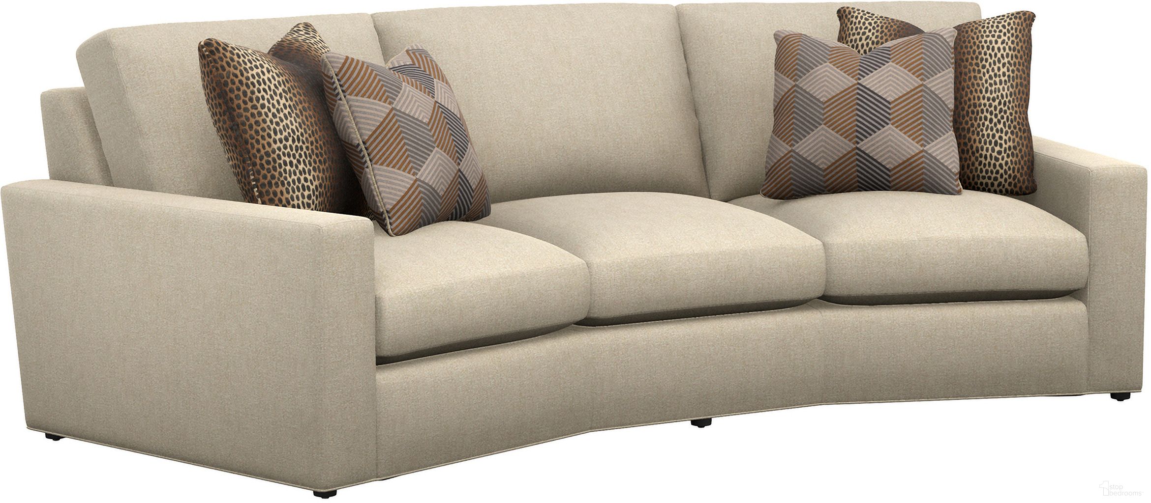 The appearance of Featured Upholstery Rivershores Sofa In Beige designed by Tommy Bahama in the transitional interior design. This beige piece of furniture was selected by 1StopBedrooms from Featured Upholstery Collection to add a touch of cosiness and style into your home. Sku: 7743-33-72. Material: Fabric.